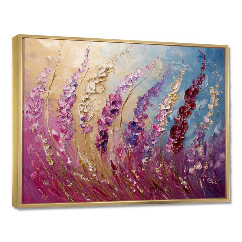 Wolff - Floral Wall Art, H 34 po x l 44 po, Impression encadrée flottante, Doré