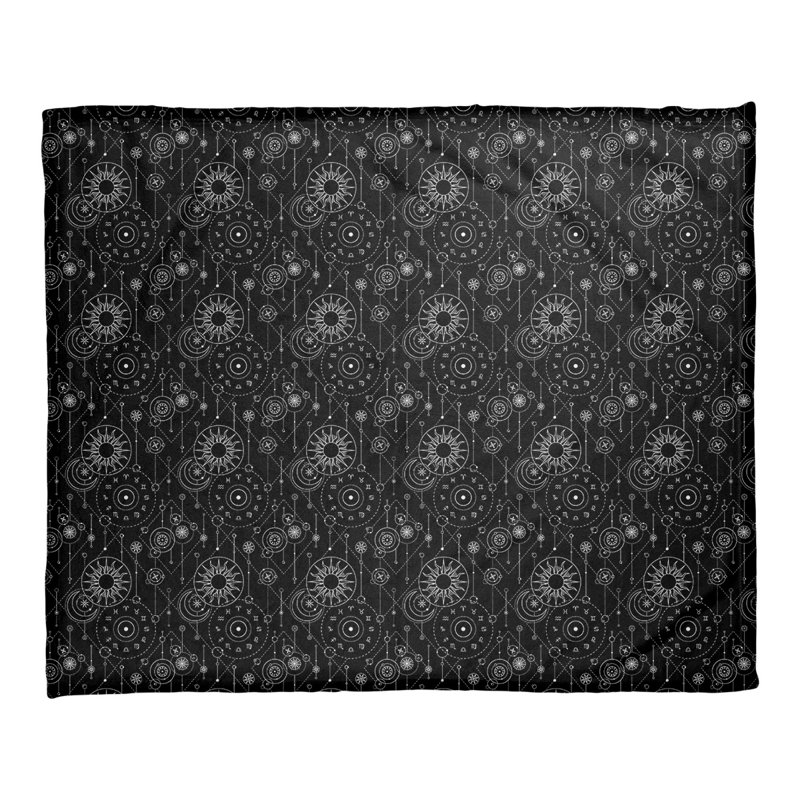 Couverture d'astrologie Katelyn Elizabeth, l 32,5 po x L 42,5 po, Noir / Gris