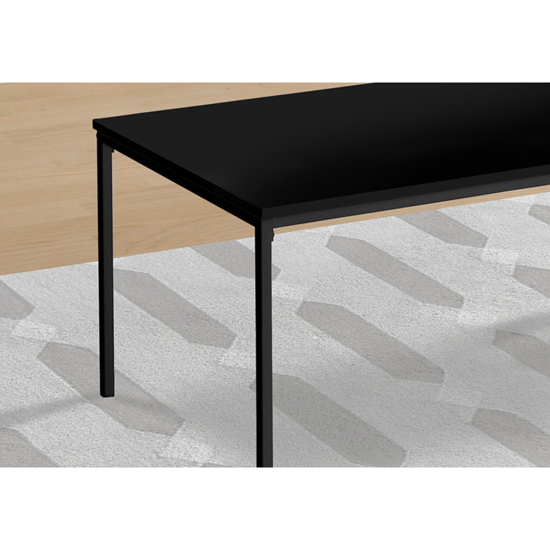 Ensemble de table, ensemble de 3 pièces, café, bout, métal noir, stratifié, contemporain, moderne, Noir, noir, noir, noir