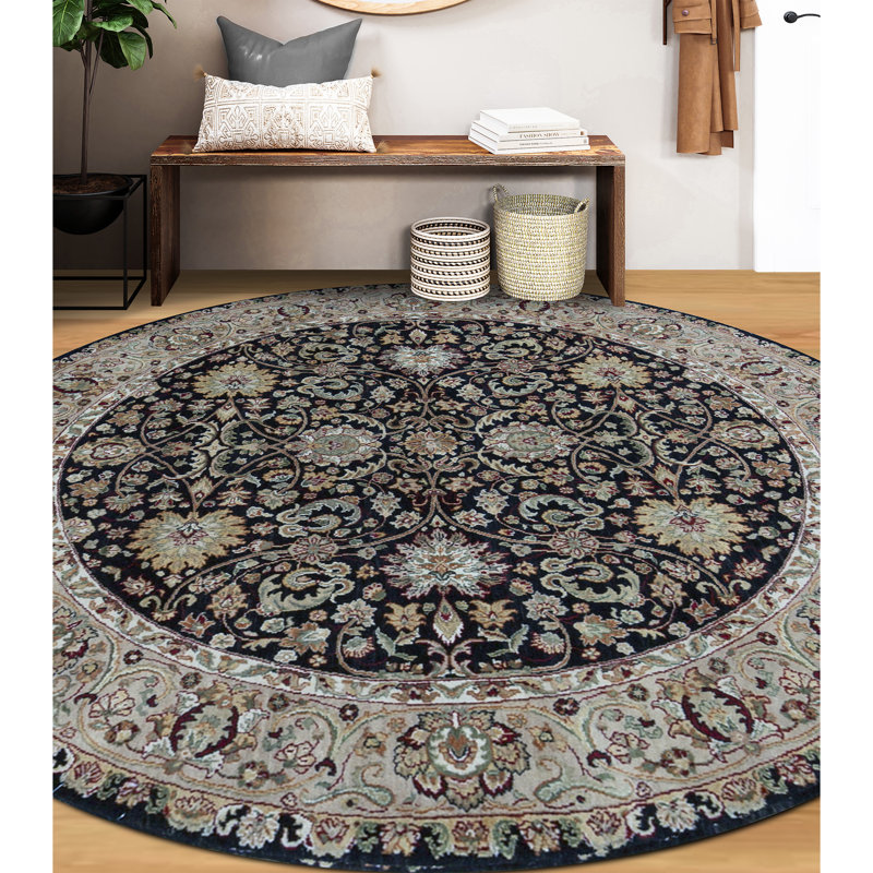 Wool Oriental Area Rug, Round 8'