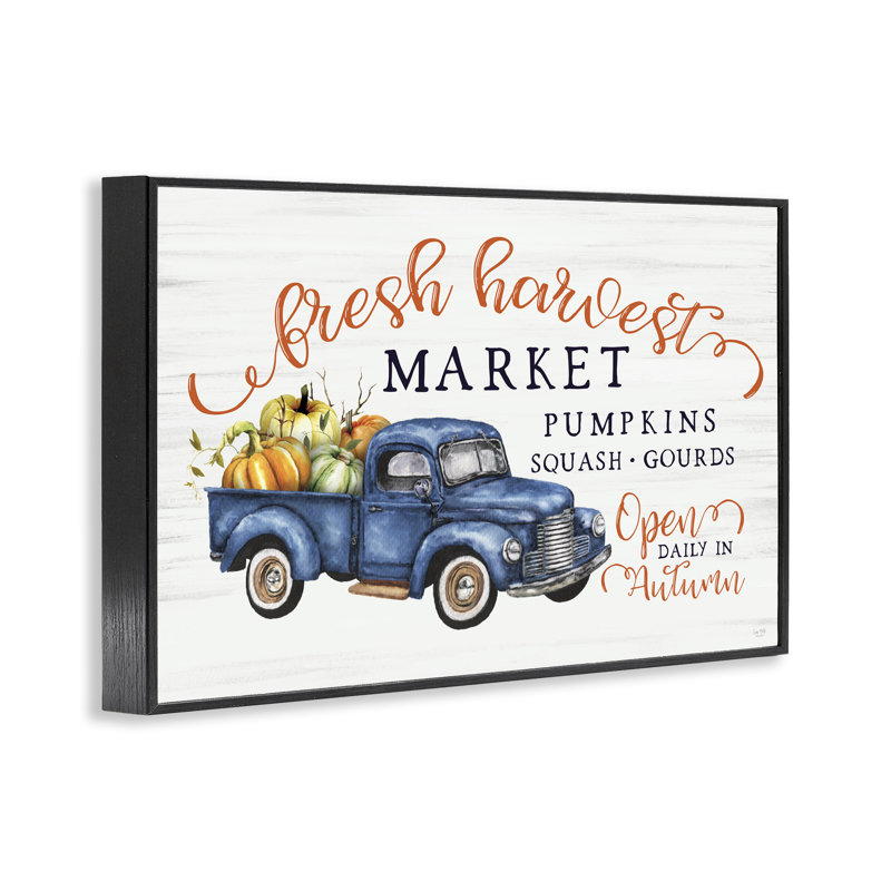 Giclée à cadre ouvert Fresh Harvest Market, design par Lux + Me Designs, H 16 po x l 24 po, Giclée encadrée noir minuit