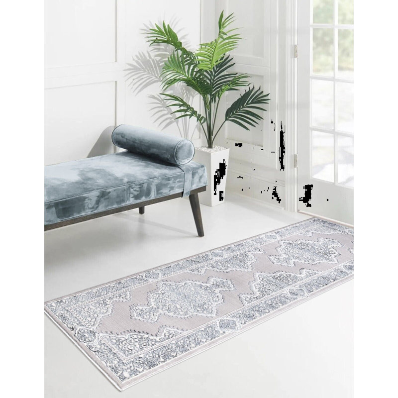 Brekka Abstract Area Rug, Runner 60 x 220cm