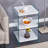 Simple and Generous Three - level Bedside Table with Storage Function, MDF Surface and Transparent Tempered Glass Sides for Home Use-314087911