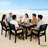 HDPE outdoor patio dining set, one table and six chairs. The outdoor dining furniture has sunshade holes and is suitable. It is suitable for lawns, gardens, backyards, and pool sides-1445592529