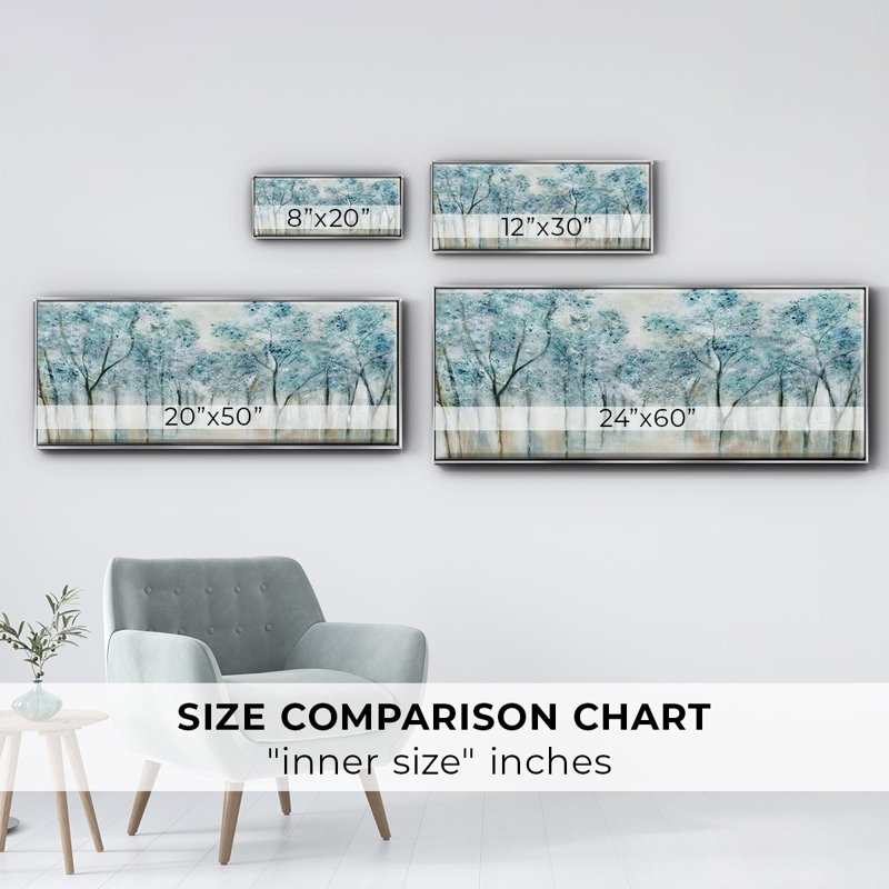 Spring Blue- Framed Canvas, 20" H x 50" W