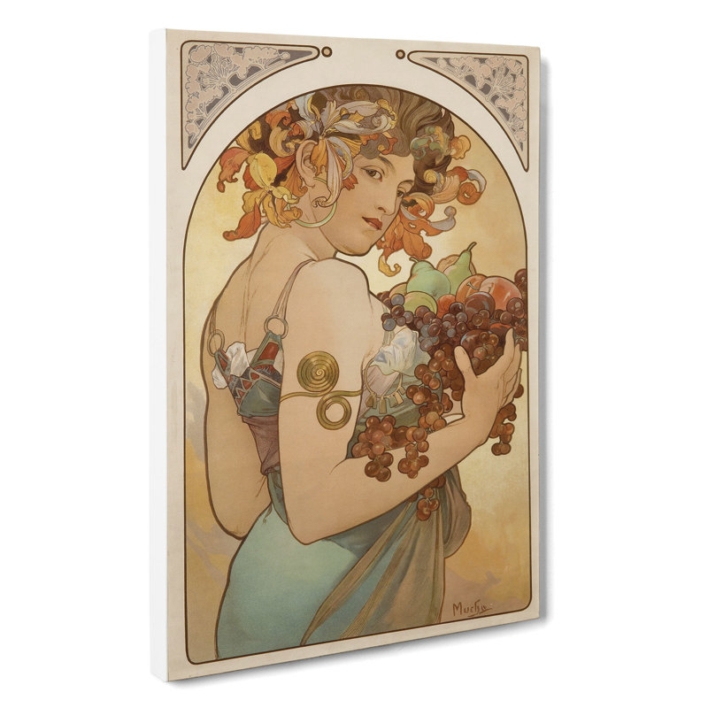 Fruit by Alphonse Mucha - Wrapped Canvas, 76cm H x 50cm W x 3cm D