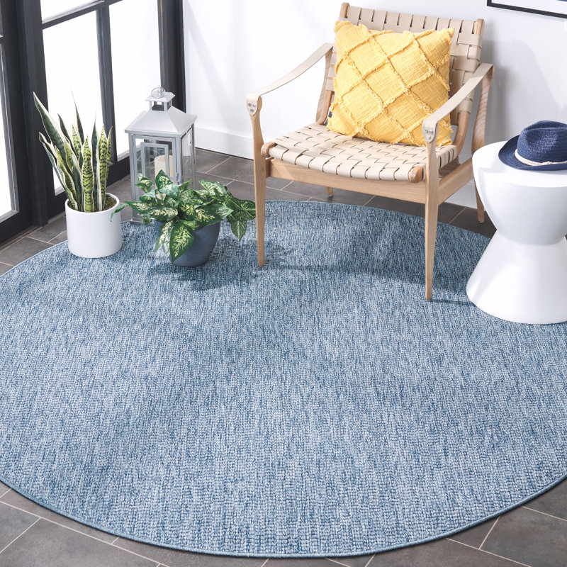 Tapis d'intérieur / extérieur de couleur unie Sisal, Rond 6 pi 7 po