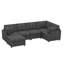 Canapé modulaire moderne en U de 127 po avec repose-pieds mobile-1306185586