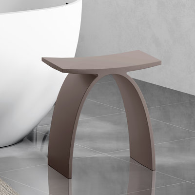 Tabouret de salle de bain arqué autoportant KAKUSIGA 14 po en surface solide, siège de douche imperméable et antidérapant pour l'intérieur de la douche