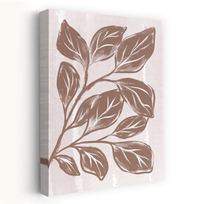 «Soft Organic Leaves Abstract Delicate Minimalist Nature Plant», reproduction d'art murale