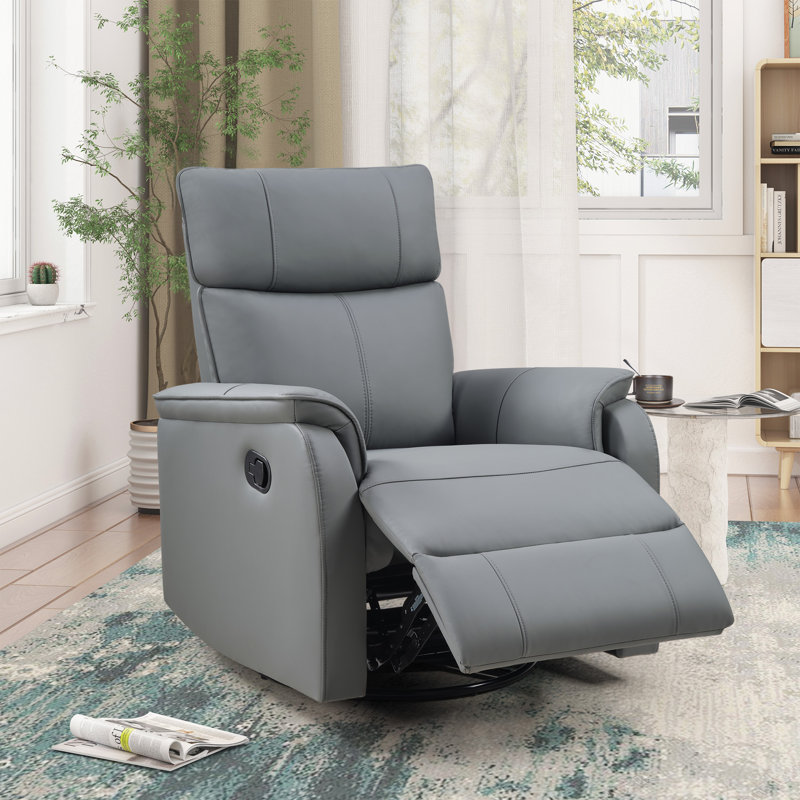 Fauteuil inclinable manuel pivotant et berçant de 31,9 po de largeur, Gris
