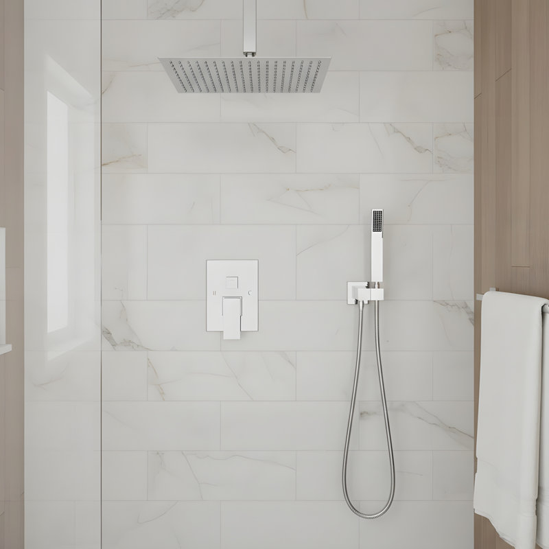 12" Shower Head System Ceiling Mounted Shower, Brushed Nickel