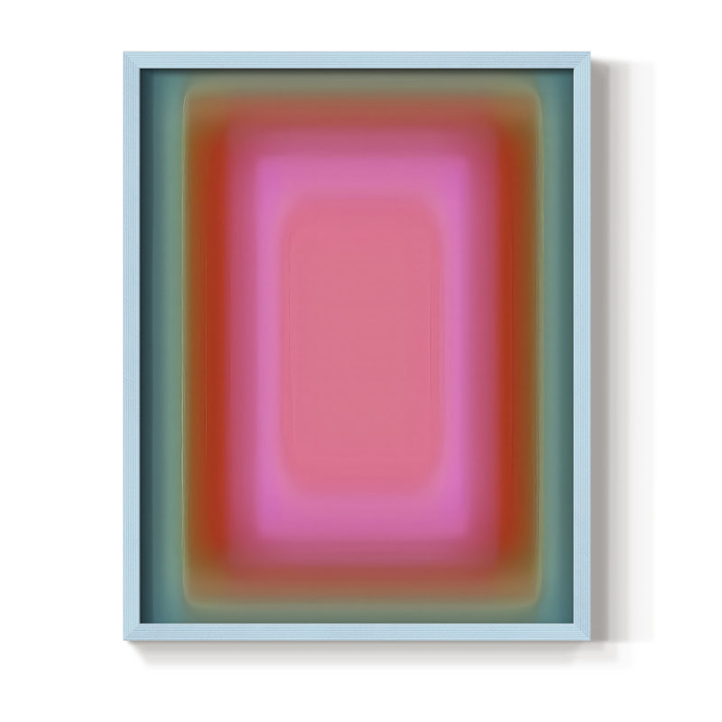 «Vibrant Aura I», reproduction encadrée - bois massif, H 11 po x l 9 po, Cadre bleu