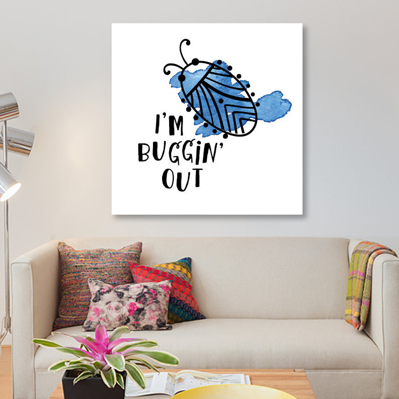 « bugging out ii », impression sur toile tendue, H 12 po x l 12 po x P 1,5 po, Toile tendue, Pas de tapis