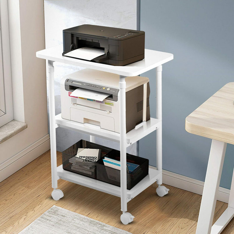 30'' H x 19'' W Utility Cart with Wheels, White