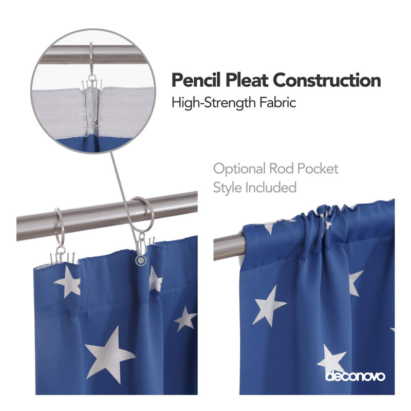 Blackout Curtain Pair, 52cm Width x 242cm Drop
