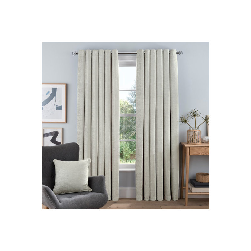 Avonell Room Darkening Curtain Panel Pair, Cream, 137 cm H x 117 cm W