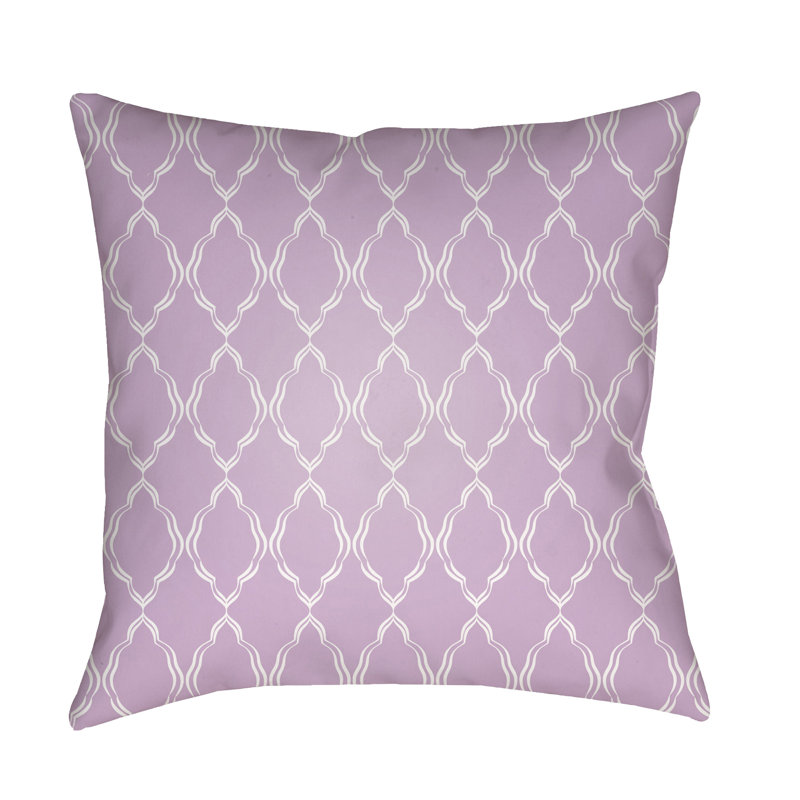 Lattice Indoor/Outdoor Throw Pillow, 18" H x 18" W x 3.5" D, Purple