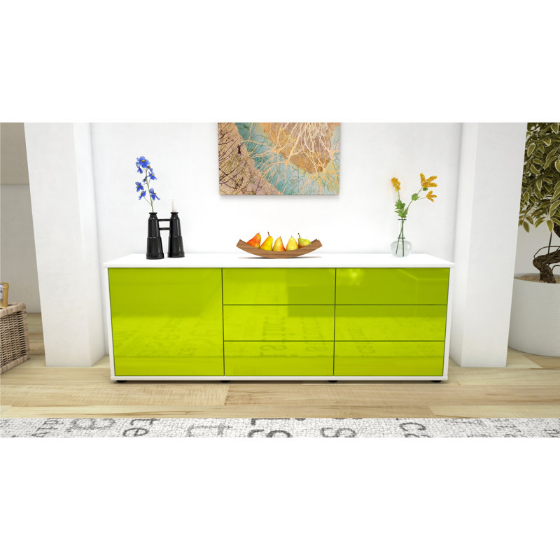 Wyant TV Stand for TVs up to 60", High-gloss Green / Matte White