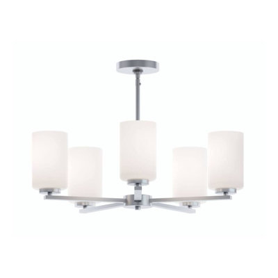 Suspension Elsfield P24MBSN Elsfield 24 po à cinq lumières, culot moyen, nickel satiné