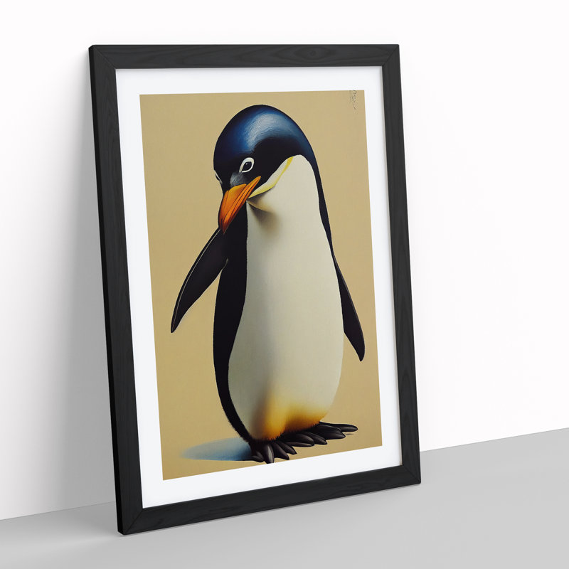 A Cute Penguin - Framed Print, Black Framed, 34cm H x 25cm W x 2cm D