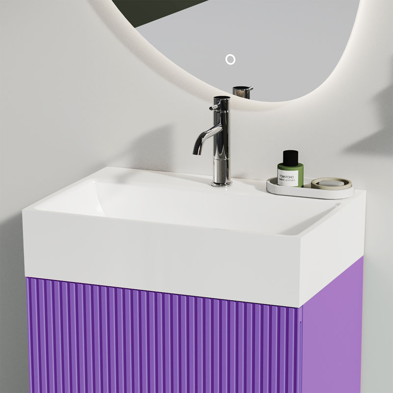 20" X14" Integrated  Ceramic Bathroom Sink With 1 Faucet Hole & Overflow In White