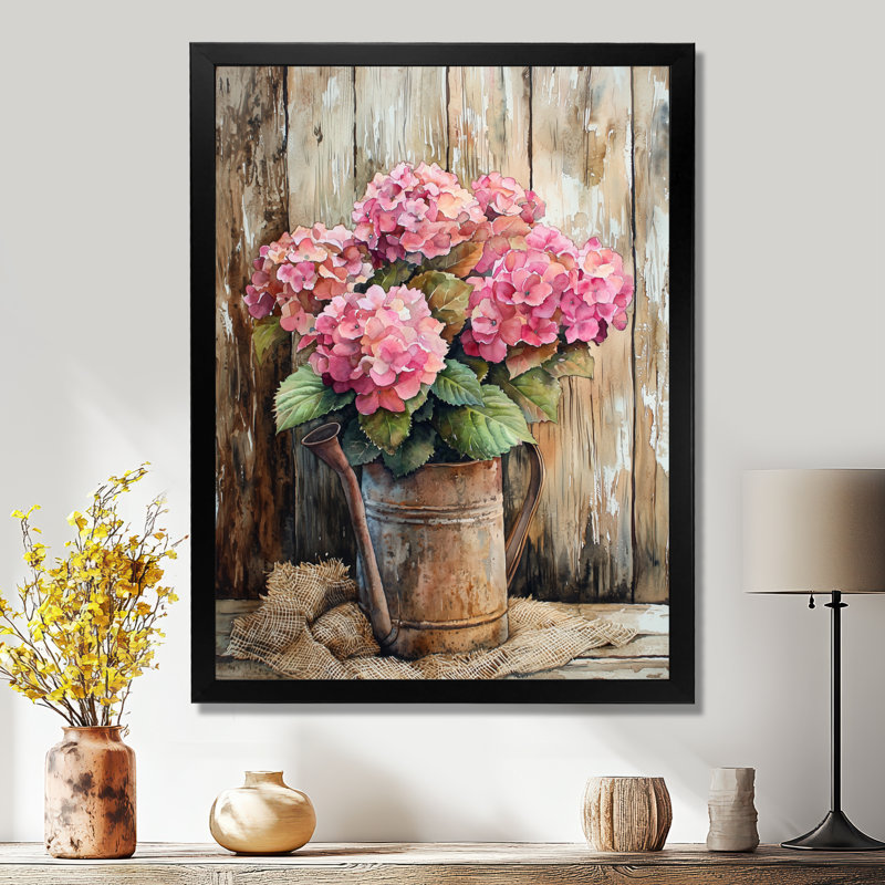 Dontez - impression sur toile florale, H 20 po x l 12 po, Picture Framed, Noir