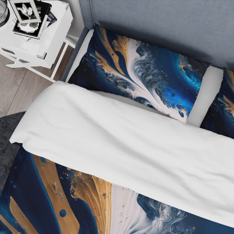 Ice Paint Splash III - Ensemble de housse de couette en spirale moderne - Polyester en microfibre