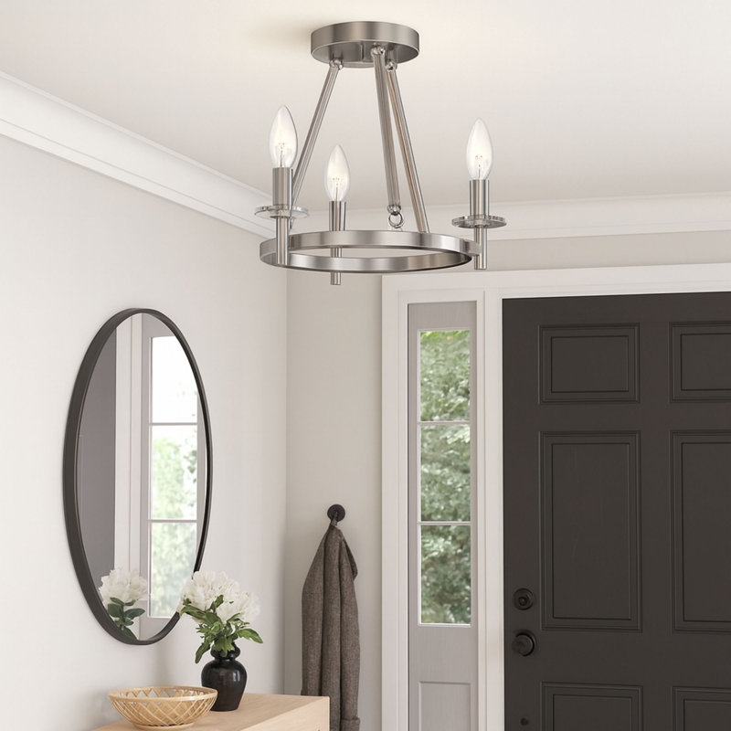 Sapello Plug & Play 3-Light Semi Flush Mount in Transitional and Modern Style-11.35 Inches Tall and 13 Inches Wide
