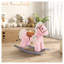 Cheval à bascule en peluche Qaba Kids avec sons réalistes et ours en peluche, rose