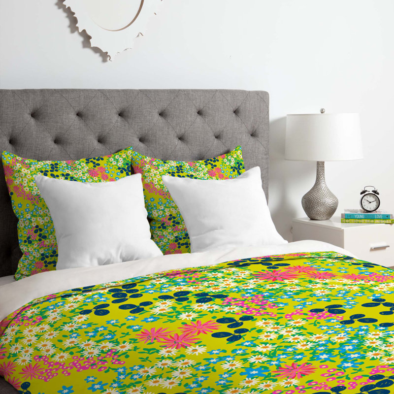Joy Laforme Floral Duvet Cover, Queen Duvet Cover + 2 Standard Shams