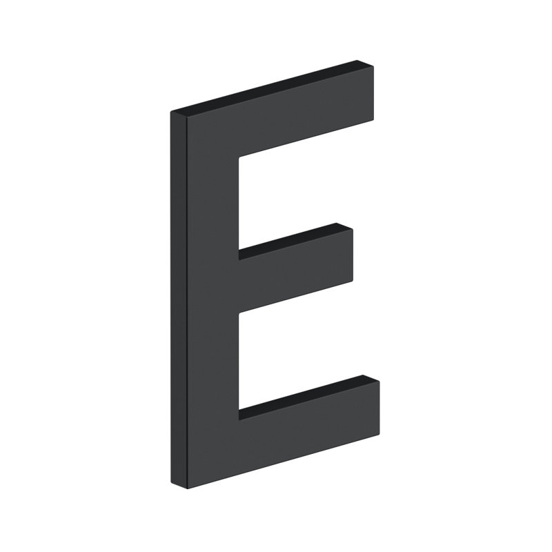 Deltana - LETTRE E 4 po, série B, avec ressorts, acier peint noir, Noir mat
