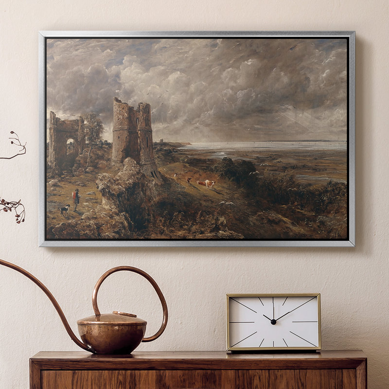 Château de Hadleigh, embouchure de la Tamise, v. 1829 - John Constable, toile tendue avec châssis encadrée, 16 x 24, Argent