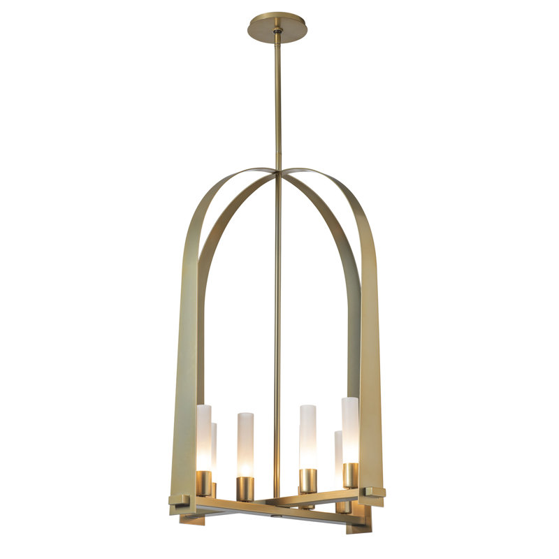 Triomphe 8 - Light Lantern Geometric Chandelier, Modern Brass
