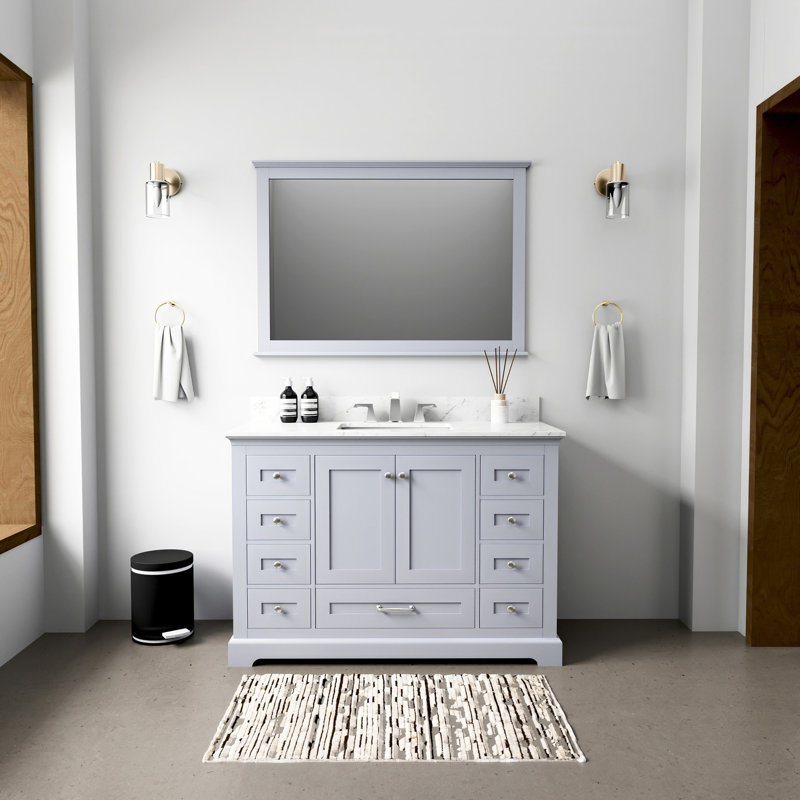 Ensemble de meuble-lavabo gris foncé l 48 po x P 22 po Largeur de la pièce, Gris foncé