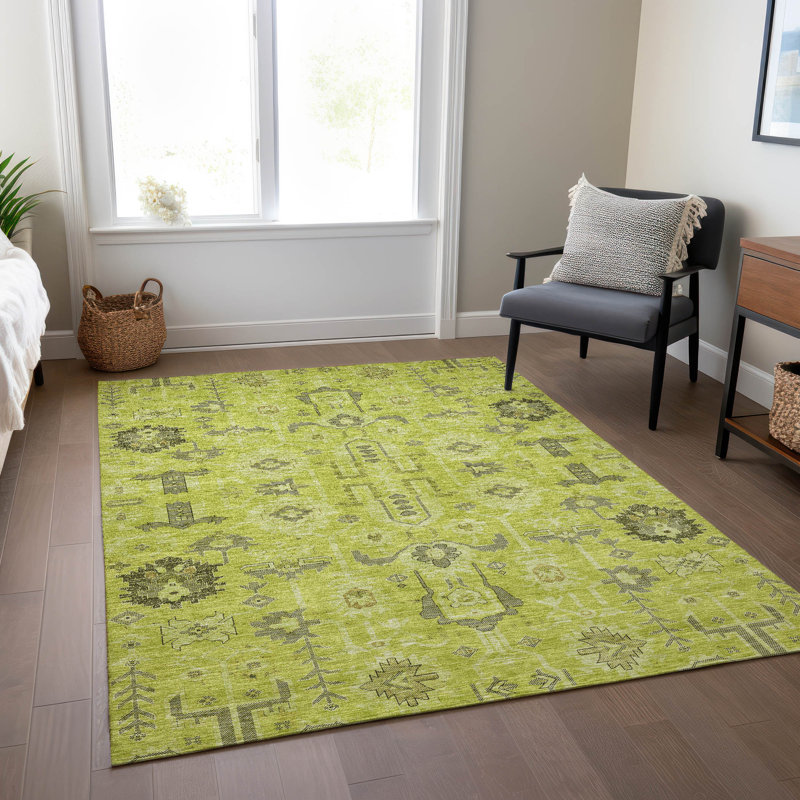 Killingly Washable Oriental Indoor / Outdoor Rug, Rectangle 9' x 12'