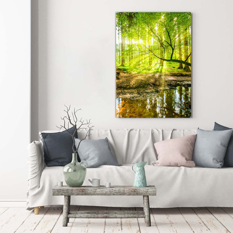 Stream in the Forest - Wrapped Canvas Art Prints