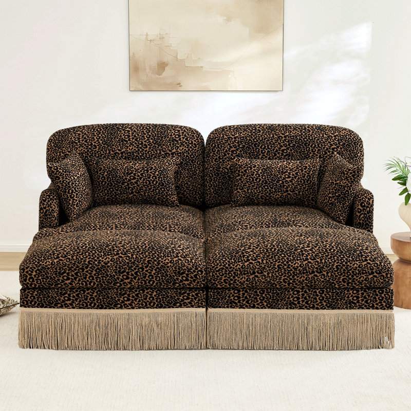 Canapé Comfy Chenille Leopard, Brun