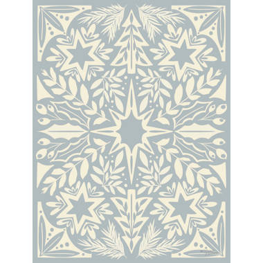 Bless international Nordic Snowflake Knit Patterns Scandinavian Motifs  Traditional And Modern Framed On Fabric Print