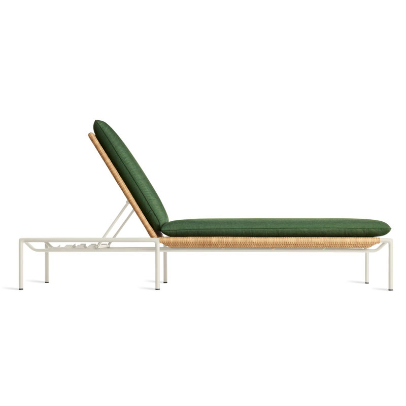 Dog Days Outdoor Chaise Lounge, White, Sunbrella Ivy