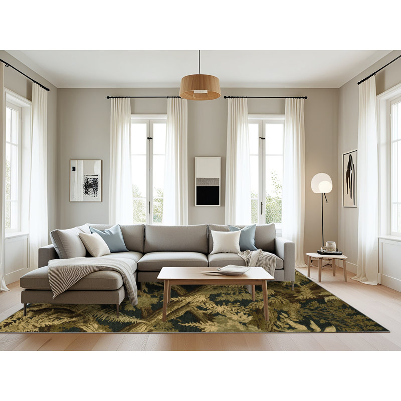 Tapis brun lavable à la machine, Rectangulaire 8 pi x 12 pi