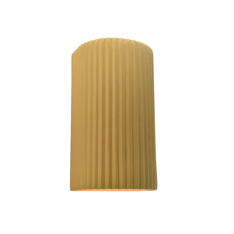 Applique murale en céramique Beda, H 12,5 po x l 7,75 po x P 4 po, Jaune atténué