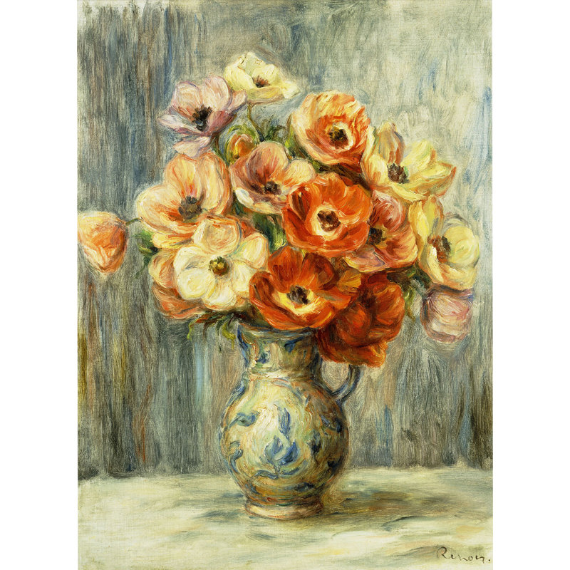 Pierre-Auguste Renoir Floral Vase Canvas Art in Multicolor