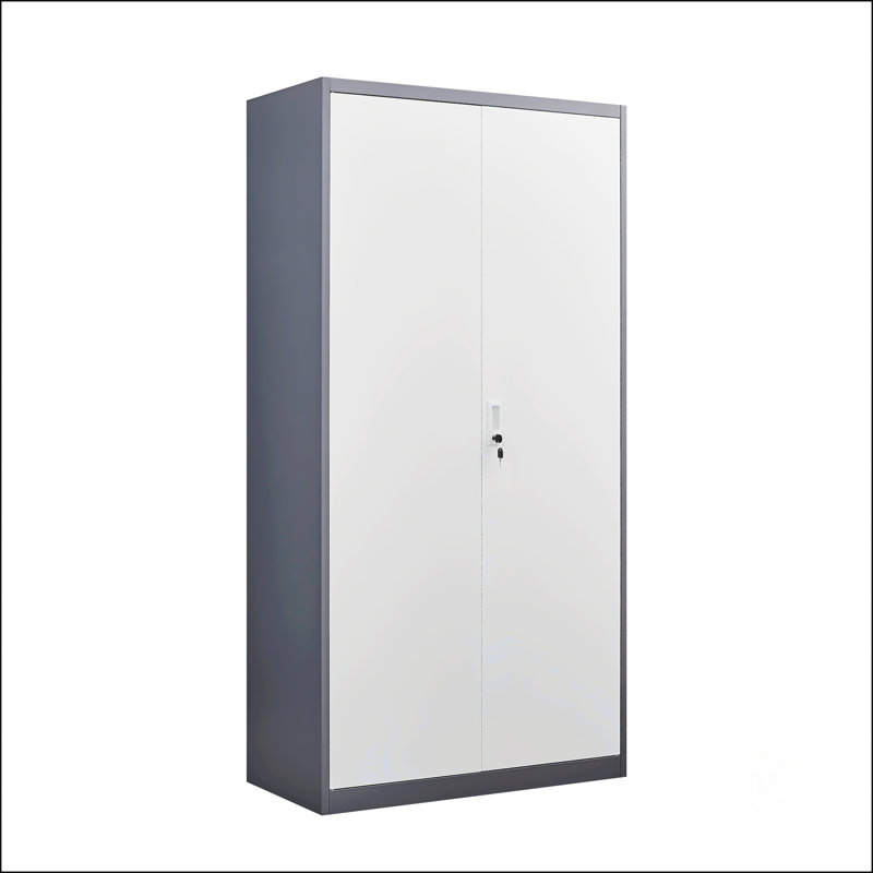 Armoire grande capacité en métal gris, Gris