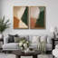 «Earth Tone Abstract Color Shapes Duo Contemporary Modern Design», reproduction d'art sur toile encadrée 2 pièces-120419854-120419852