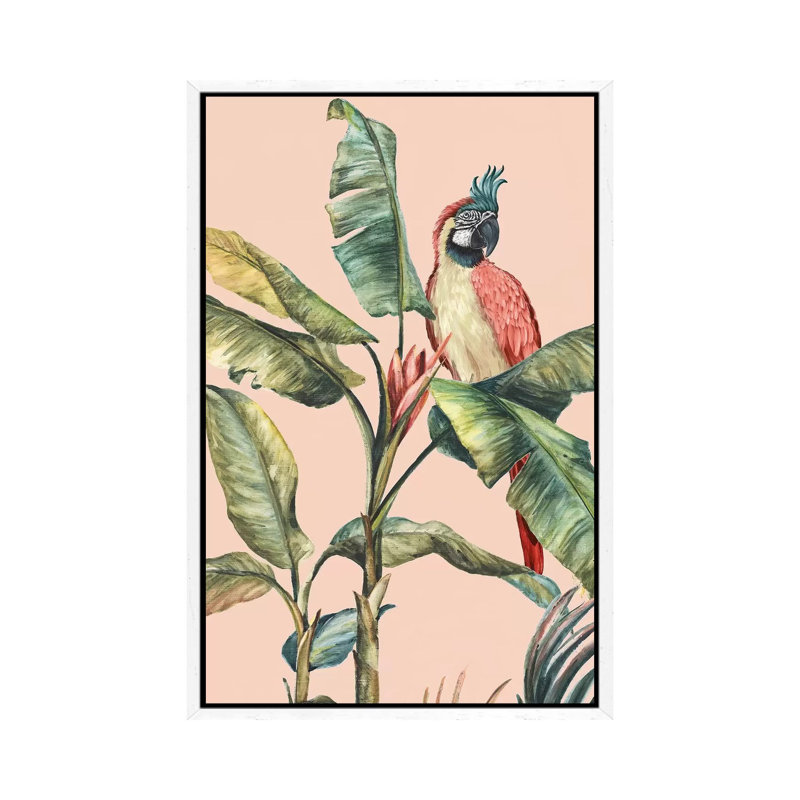 Tropicano II by Eva Watts - Painting on Canvas, 101.6 cm H x 66.04 cm W, White Framed