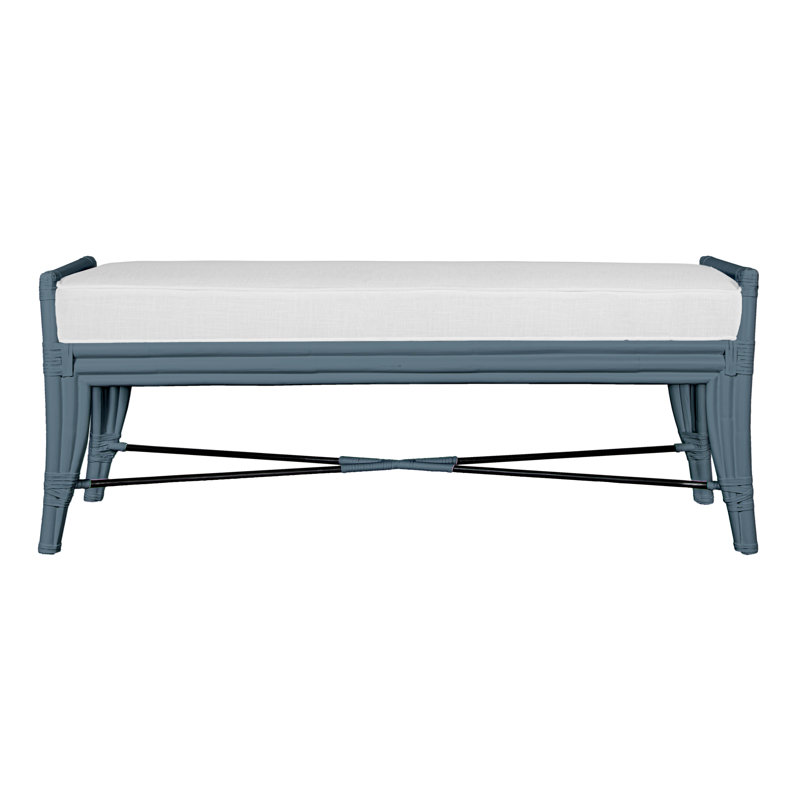 Malacca Upholstered Bench, Regatta Blue