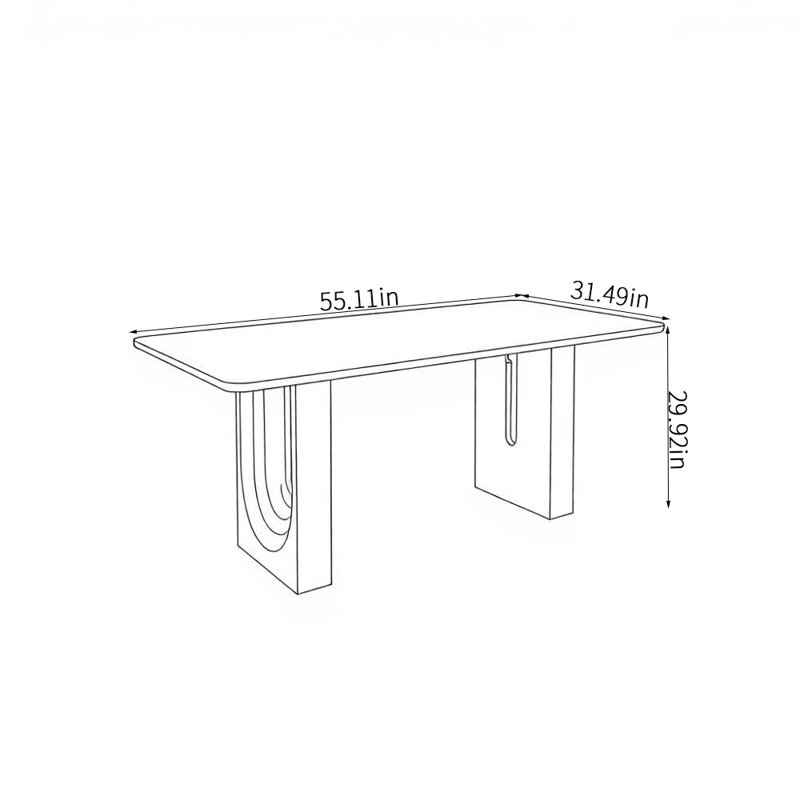 Table de salle à manger Simple Modern, H 29,9 po x L 55,1 po x l 31,5 po