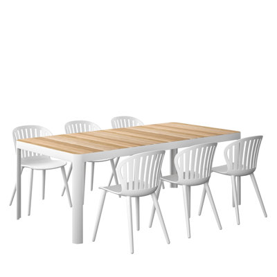 Lujane 82" Teak Patio Dining Set