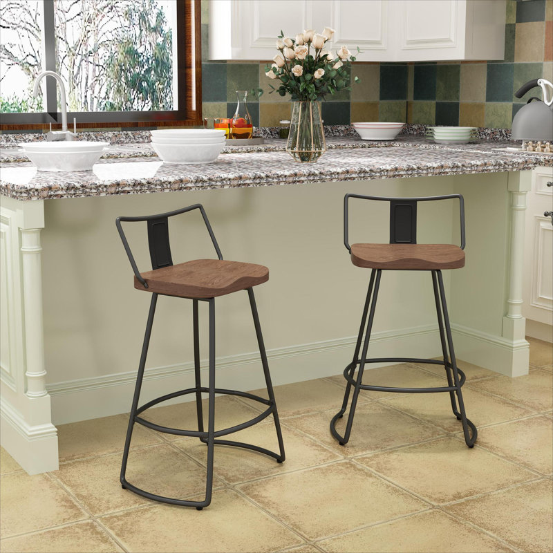 Duncombe Swivel Counter Stool with Metal Frame, Counter Stool (26" Seat Height)